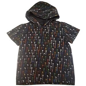 True Religion‎ Hooded Shirt Boys 3T Black Short Sleeve Streetwear Skater